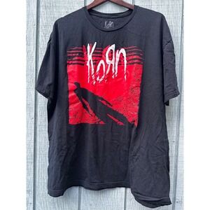 Korn Band T Shirt Black Graphic Print Size 2XL Retro Rock Music Tee‎ Men's